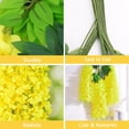 thumbnail image 2 of Flores Artificiales de Glicina, Plantas Artificiales de Wisteria Colgantes, Flores Artificiales para Hogar, Habitación, Boda, Fiesta, Jardín, Columpios, Iglesias(Amarillo), 2 of 4