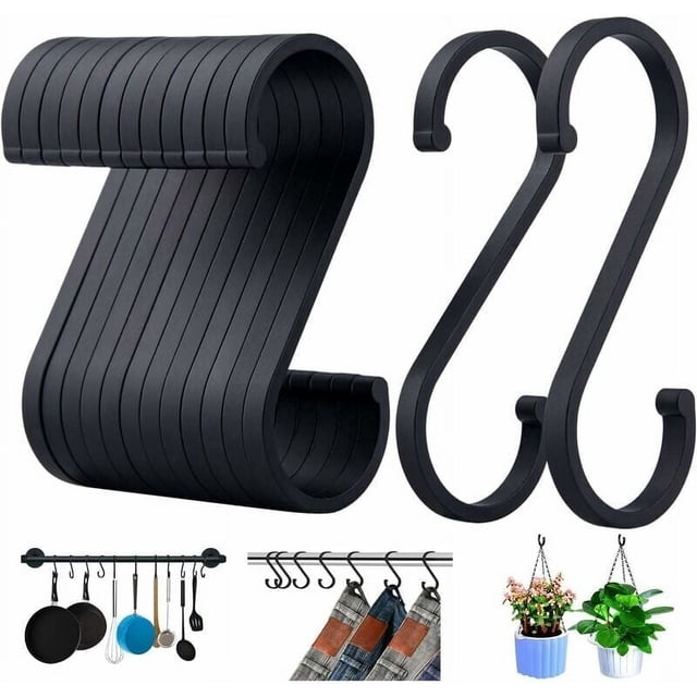 Ganchos multifuncionales para uso en interiores y exteriores, diseño que ahorra espacio, ganchos en forma de S para colgar, ganchos de metal antideslizantes para armario, jardín, jeans, plantas,