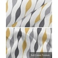 thumbnail image 6 of Yellow Grey Stripe Linen Curtain Valance for Bedroom/Bathroom/Kitchen/Living/Dining Room Window,Contemporary White Geometric Boho Bohemia Pocket Topper Drapes Decorative Cafe Drapery Panel 60"x18", 6 of 6