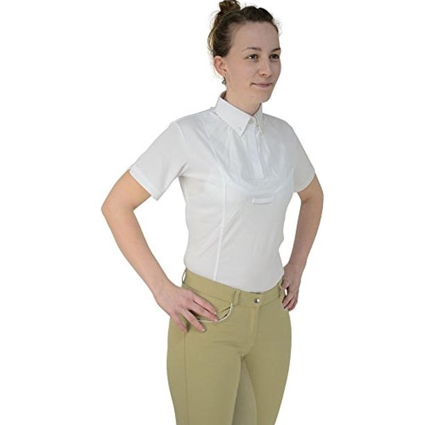 HyFASHION - Camisa de manga larga para competición hípica modelo Tilbury para mujer señora (Blanco)
