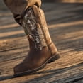 thumbnail image 3 of Bottes de Travail Western pour Hommes à Enfiler à Bout Rond, Bottes Décontractées d'Extérieur Mi-Mollet Brodées, 3 of 6
