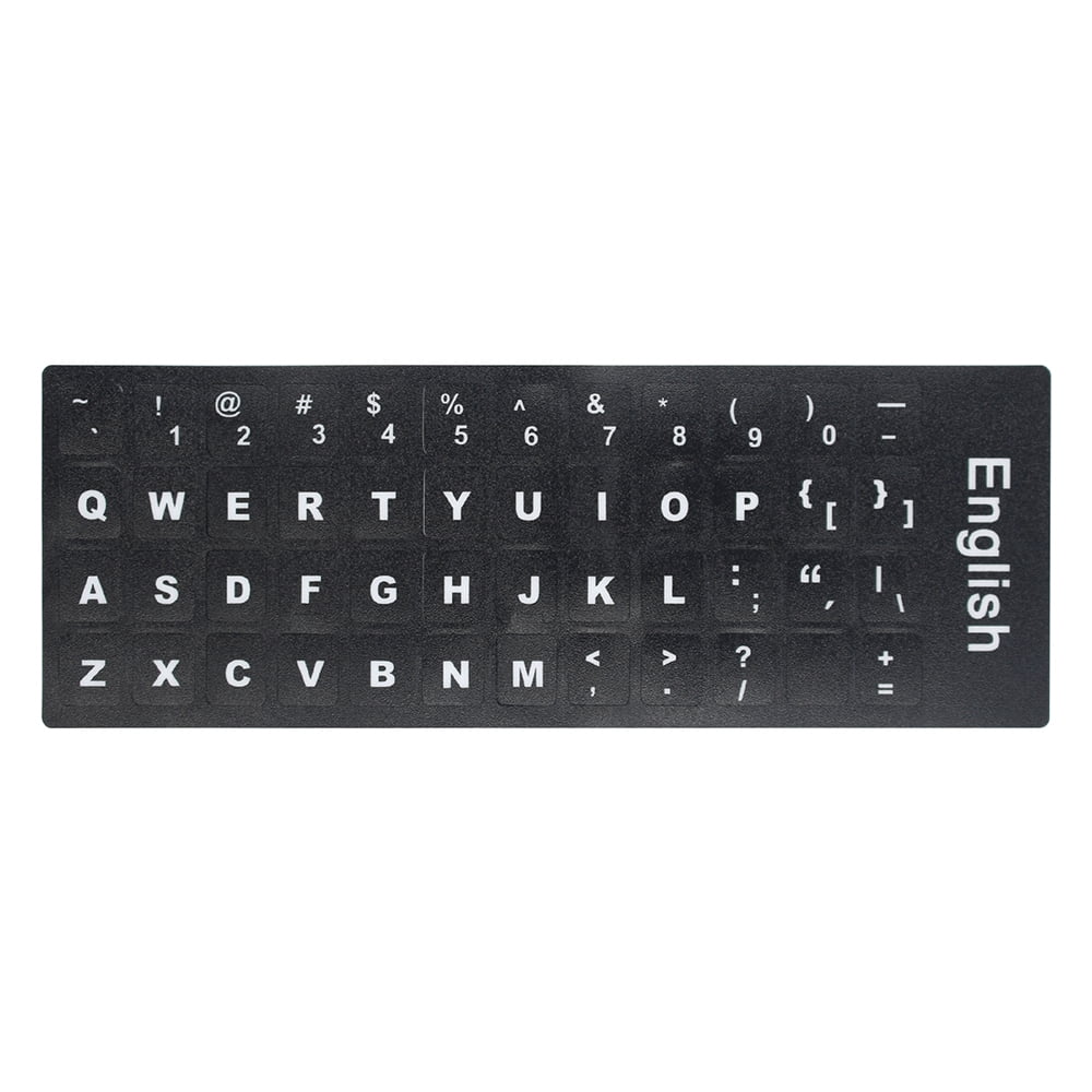 Large Print English Keyboard Stickers w// Black Letters