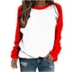 thumbnail image 2 of Liquidación de ICHUANYI, camiseta de manga raglán para mujer, cuello redondo suelto de color, jersey de manga larga, camiseta de manga larga con cuello redondo/camisa ICHUANYI WER202308170501, 2 of 7