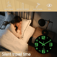 thumbnail image 2 of VOCOO 12 Inch Night Light Wall Clock,Wooden Round Vintage Retro , Silent Non-Ticking Luminous Quartz Wall Clock with Glowing Numbers & Hands, Decor for Home Office,Black, 2 of 9