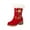 Red, variant on Taqqpue Christmas Boots for Women,Sweet Furry Christmas Ankle Boots Chunky Heel Snow Booties Christmas Reindeer Thick Short Boots