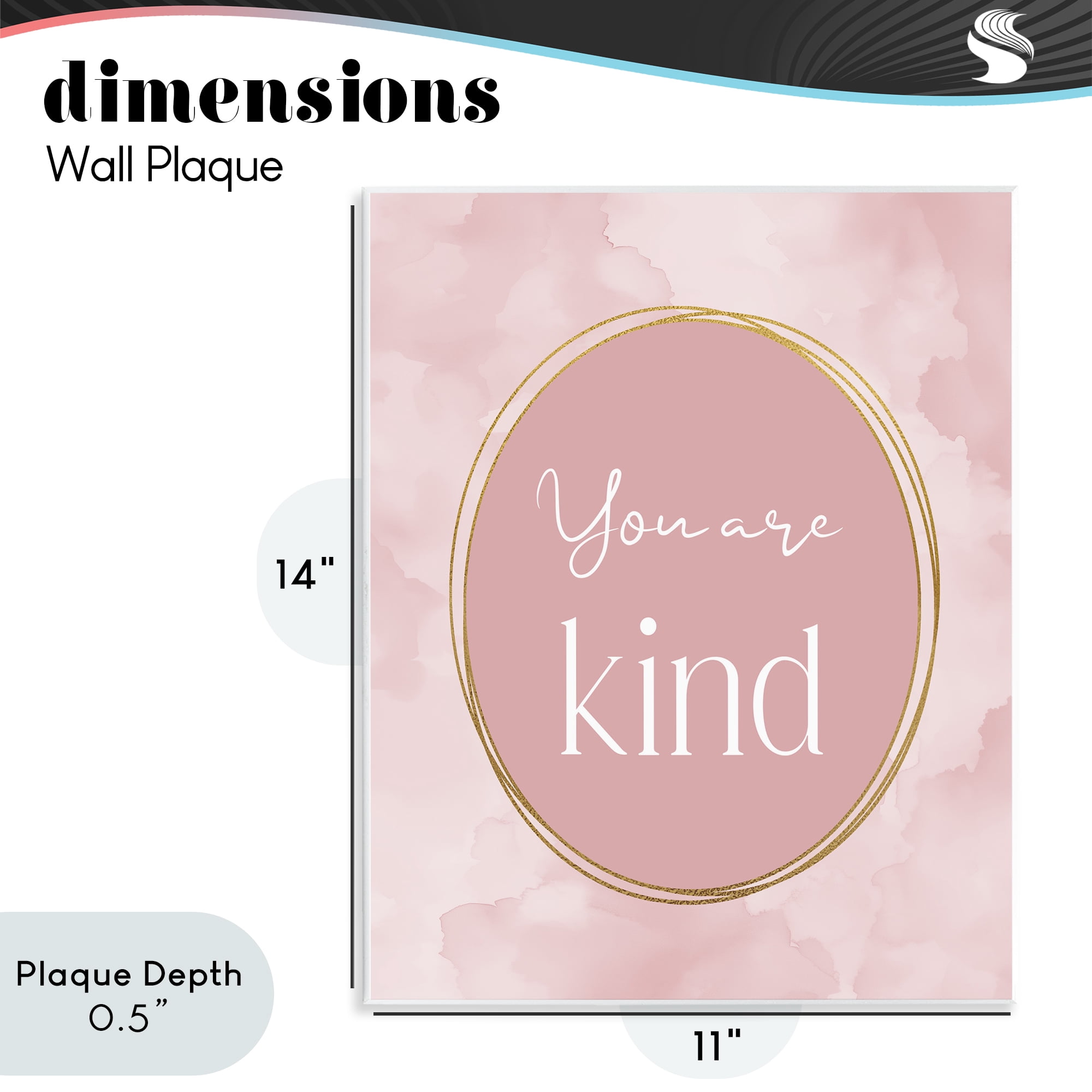 Stupell Industries Pink Golden Affirmation Wall Plaque Art, design by Christine Simpson Art