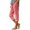 Pink, variant on Shadoumai Capri Pants for Women Summer Casual Cropped Linen Pants Pull on Elastic Waist Side Pockets Bottoms Button Hem Trousers