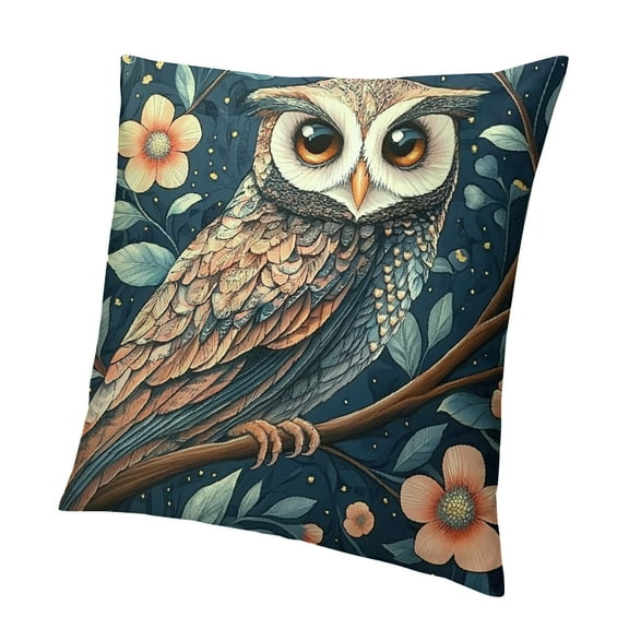 Patifu Throw Pillow Covers Forest Animal Throw Pillows Covers for Couch Bed, Vintage owl Dark Home Decor, Farmhouse Botanical Floral Cushion Cover Decorative 12x12in