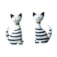 thumbnail image 3 of Figuritas de Gato a Rayas, Esculturas de Animales Abstractas, Adornos Nórdicos para Estante de Recuerdos, Sala de Estar, 2 Piezas, 3 of 9