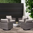 thumbnail image 3 of POCASSY Swivel Rocking Patio Wicker Chairs with Cushions (Set of 4), 3 of 12
