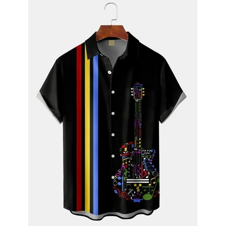 

MLFU Toddler Boys Button Down Short Sleeve Shirt Casual Stylish Lapel Print Hawaii Shirts Relaxed-Fit Clothes For Men Youth