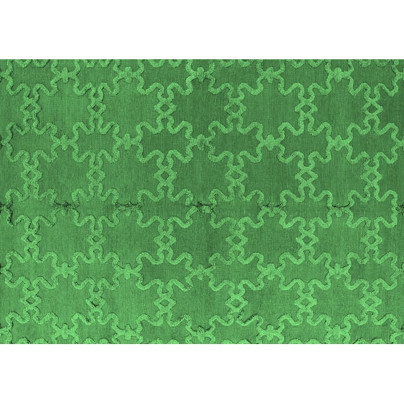 Ahgly Company Indoor Rectangle Oriental Emerald Green Industrial Area Rugs, 5' x 7'
