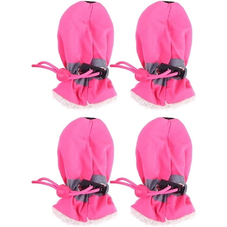 4pcs Dog Shoes One Set Pet Non-Slip Shoe Cover Adorable Rain Shoes Creative Soft Sole Footwear for Pet Dog Puppy (Pink Size 5)