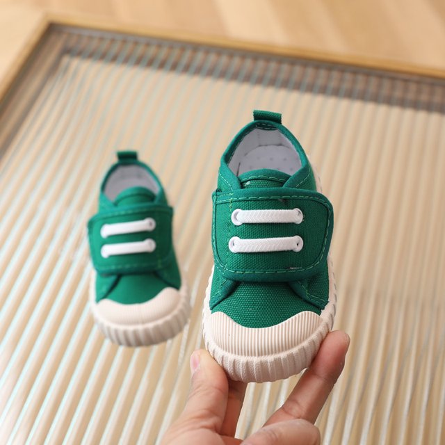 Zapatos casuales para niños, zapatos de lona con suela blanda, zapatos de tabla, zapatos blancos con hebilla de caña baja, zapatos de una sola capa para niños y niñas, zapatos para niños
