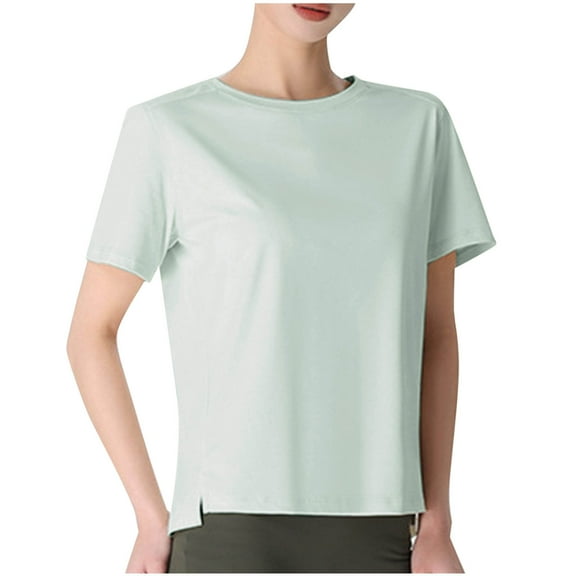 Short Sleeve Shirts for Women, Workout Crop Tops Oversized Tshirts for Women Drop Shoulder Cotton Short Sleeve Tees Boxy Yoga Shirts 2026