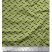 Soimoi Green Viscose Chiffon Fabric Dot & Bat Animal Print Fabric by the Yard 42 Inch Wide