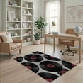 thumbnail image 2 of ODIKA 4'x6' Washable Area Rug Record Retro Album Disc Round Cd Themed Shaped Music Note Vinyl Playful for Home Office, Under Desk, Non-Slip Chair-Friendly, Flatwoven, 2 of 7