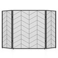 thumbnail image 1 of Costway 132 cm x 79 cm Pantalla de Chimenea de Metal Transparente de 3 Paneles, Rejilla Protectora contra Chispas de Fuego Plegable con Patrón de Chevrón, Malla Protectora contra Incendios, Negro, 1 of 4