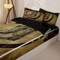thumbnail image 3 of Erosebridal Western Vintage Pattern Zipper Full Size Comforter Sets with Fitted Sheet and 2 Pillowcases,Cowboy Boot Print Zipper Bedding Set,Rust Red Brown,Black Reversible, 3 of 6