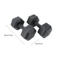 thumbnail image 2 of OULII 1Set Black Hexagonal Dumbbell with Durable Rubberized Coating for Fitness Workouts, 2 of 8