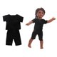 thumbnail image 2 of Traje de pantalón negro Zulema Ropa deportiva para muñeca americana 18 pulgadas, 2 of 8