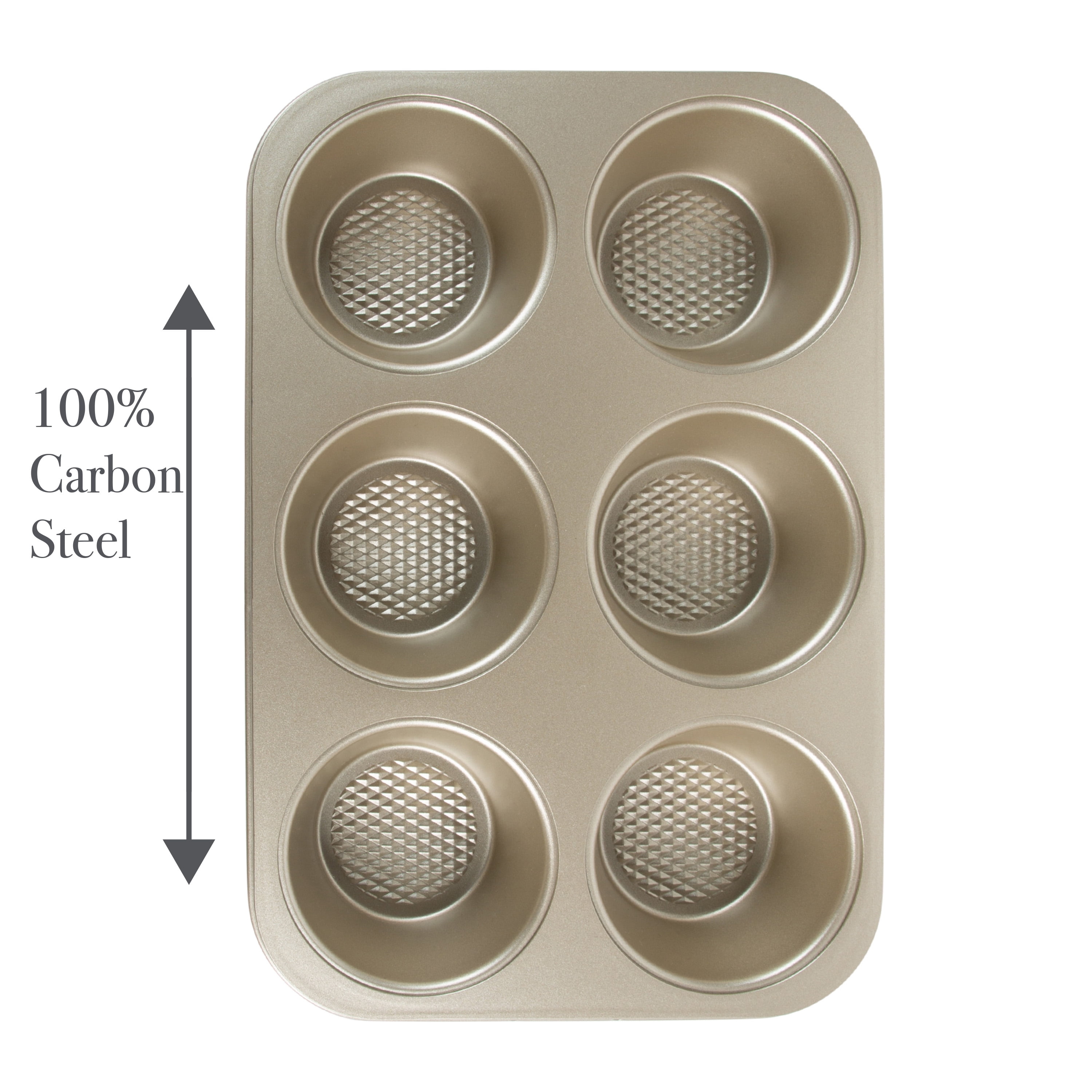 Kitchen Details Pro Series 6 Cup Muffin Pan with Diamond Base, Hand Wash