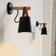 thumbnail image 2 of Aplique de pared LED industrial, accesorio de iluminación de pared con enchufe E27 para casa, bar, restaurantes, cafetería, decoración de clubes (negro) Ormromra GX-061-1, 2 of 6