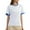White, variant on MIXUE Womens Summer Tops Summer Solid Color Casual Fashion Loose Matching Round Neck Short Sleeve Pullover Tshirts Streetwear,Black,XXL