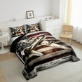 thumbnail image 3 of Manfei Retro American Flag Bedding Comforter Set,Cartoon 3D Aircraft Airplane Twin Comforter Sets,White Gray Red Bedding Set For Girl Boy,Breathable Home Decor Reversible,2-Piece, 3 of 8