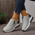 thumbnail image 2 of Womens Shoes,Women Sneakers Thick Sole Lace Up Design Fashion Casual Shoes Comfortable Women Sneakers for Walking,Shoes for Women,Grey,8.5, 2 of 9