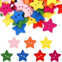 ULTNICE 200Pack Five-pointed Star Buttons with Assorted Color for Scrapbooking Artists DIY Projects