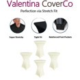 thumbnail image 3 of Valentina CoverCo Ivory 4 Pack 30 Round Stretch Fit Spandex Highboy Cocktail Table Covers, 3 of 4