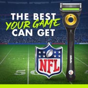 Gillette Labs Official Steelers Licensed Razor for Men, Perfect for Game Day Grooming, Gillette Labs with Exfoliating Bar, 1 Handle, 4 Blade Refills, with Magnetic Stand