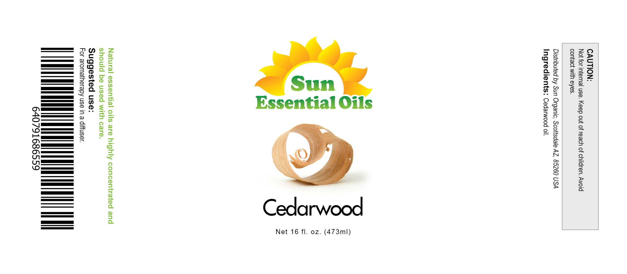 Sun Essential Oils - Cedarwood Essential Oil 16oz for Diffuser, Pest, Aromatherapy