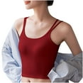 thumbnail image 2 of Xihbxyly Women Tank Tops Summer Solid Color V-Neck Camisole Blouses Casual Loose Fit Sleeveless Spaghetti Straps Shirts Basic Clothing, 2 of 4