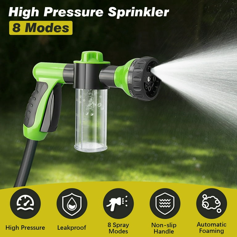 Innens High Pressure Garden Hose Nozzle 8 Watering Pattern with 3.5Oz Soap  Sprayer 