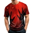 thumbnail image 2 of Mens Halloween Shirts Witch Hat Bat Print Short Sleeve Vintage T-Shirt Ghost Graphic Crew Neck Scary Fall Tees 2XL, 2 of 6