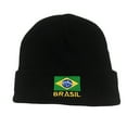 thumbnail image 2 of Autumn Winter Woolen Hat Warm Cold Hat Pullover Hat Brazilian Flag Embroidered Knitted Hat Men and Women, 2 of 5