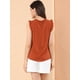 thumbnail image 5 of Blusa Elegante Sin Mangas Vintage Allegra K Naranja oscuro XS, 5 of 6
