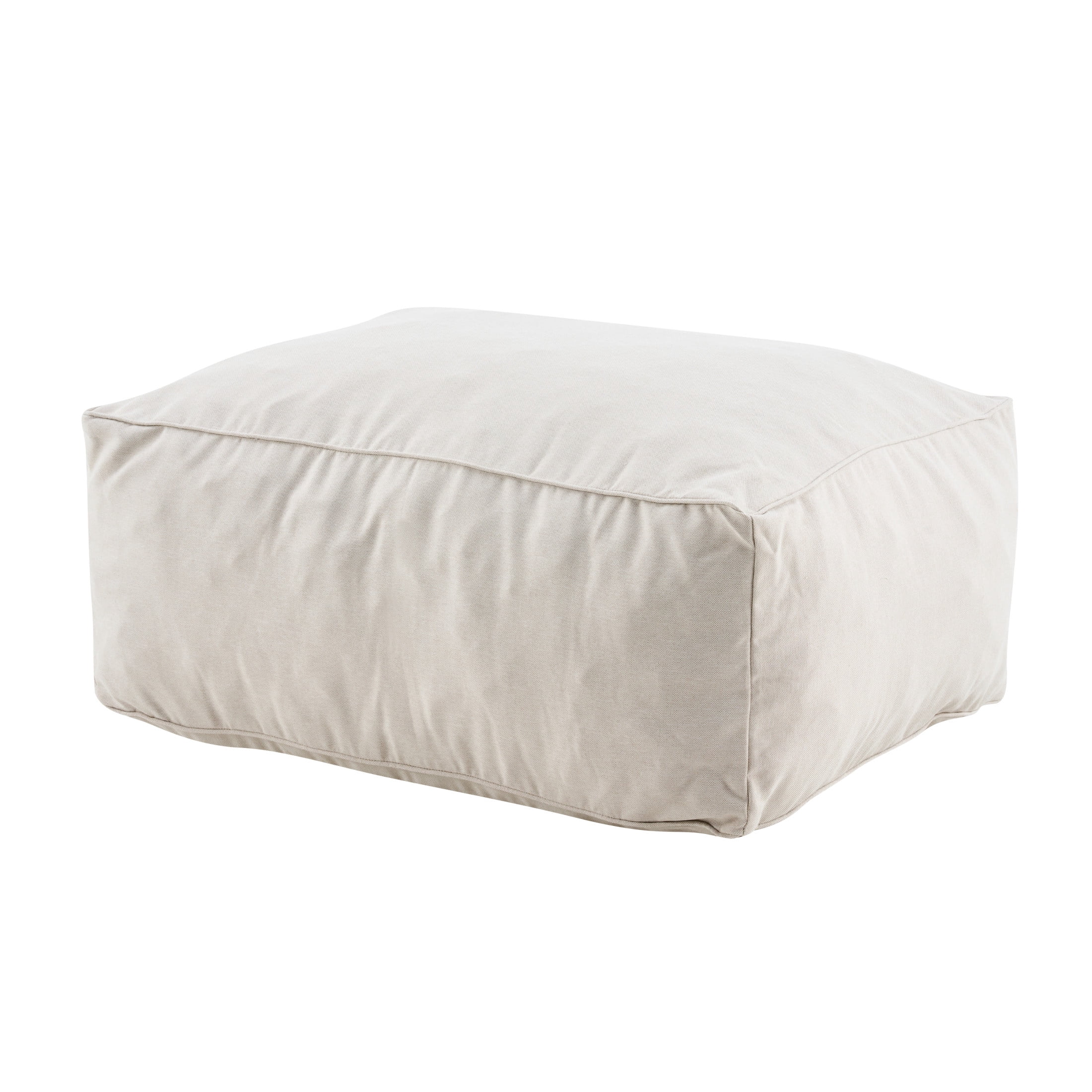 Christopher Knight Home Outdoor Patio Bean Bag Ottoman, Lounge Chair with Foam Fill, Beige