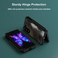 thumbnail image 6 of Allytechgroup Galaxy Z Fold 6 Case with Screen Protector, Full Body Shockproof PU Leather Retro Stylish Bumper Drop Protective Phone Case for Samsung Galaxy Z Fold6, Gray, 6 of 7