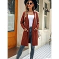 thumbnail image 3 of BeautyIn Women's Knit Cardigan Sweaters Long Open Front Two Pockets, 3 of 6