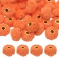 thumbnail image 1 of Paquete de 50 cuentas Pom Pom de piel sintética esponjosa de 2 cm (0.8 in) para manualidades DIY [Naranja], 1 of 7
