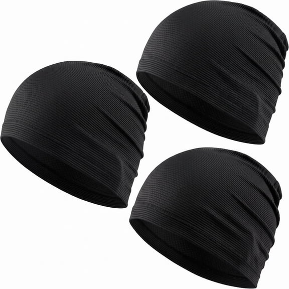 Cooling Skull Cap 3-Pack, Moisture Wicking Helmet Liner & Summer Beanie for Men & Women
