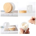 thumbnail image 3 of 50g Frosted Round Glass Jars with Wood Grain Lids - Perfect for Storing Lip and Body Scrubs, Lotions, and More!, 3 of 4