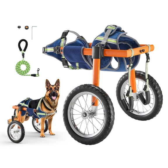 VEVOR Dog Wheelchair for Back Legs, Lightweight 2 Wheels Pet Wheelchair, Height, Width & Length Adjustable, Dog Cart with Shock-Absorbing Wheels, for Injured, Disabled Dogs 48-88 lbs, Large