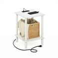 thumbnail image 5 of Furinno Turn-N-Tube 2-Tier Side Table, End Table with USB and Type-C Charging Port, White/White, 5 of 6