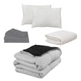 thumbnail image 1 of Edredón Dos vistas Matrimonial Rogga Negro - Gris Perla + Protector Spring Air + Sábanas Basic + Almohada Frosty 2, 1 of 7