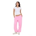 thumbnail image 2 of Forever 21 Women's Bright Pink Low-Rise Fleece Jogger, M, 2 of 6