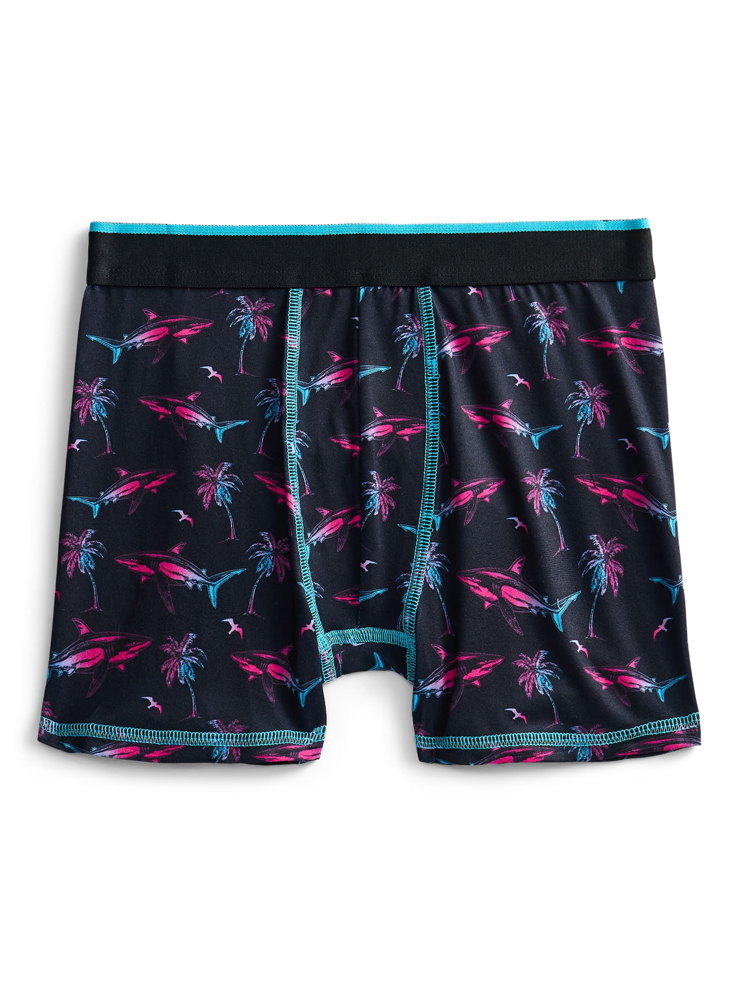 Wonder Nation Boys Underwear Shark Print Boxer Briefs, 4-Pack, Sizes S-XL